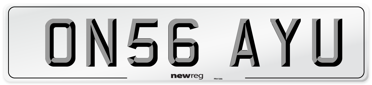 ON56 AYU Number Plate from New Reg